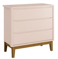 Cômoda Gaveteiro Classic New Rosa Fosco com Madeira - MoveisAqui Cômoda Gaveteiro Classic New Rosa Fosco com Madeira - MoveisAqui