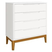 Cômoda Gaveteiro Infantil Classic Boom Branco Com Pés Amadeirado - Reller