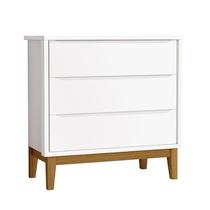 Cômoda Gaveteiro Infantil New Classic Branco com Pés Madeira Reller
