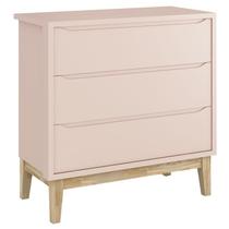 Cômoda Gaveteiro Infantil New Classic Rosa Madeira Natural Reller