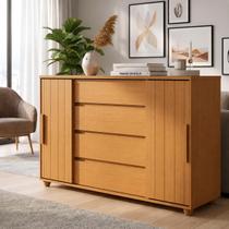 Cômoda Gaveteiro Organizador 4 Gavetas Vivace Cinamomo