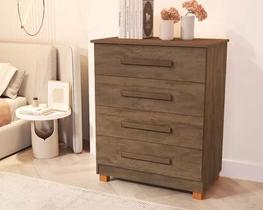 Comoda Gaveteiro Suiça 4 Gavetas 100% Mdf