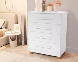 Comoda Gaveteiro Suiça 4 Gavetas 100% Mdf -Pes Madeira Comoda Gaveteiro Suiça 4 Gavetas 100% Mdf -Pes Madeira