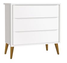 Cômoda Gaveteiro Théo New Branco Fosco com Madeira - MoveisAqui Cômoda Gaveteiro Théo New Branco Fosco com Madeira - MoveisAqui