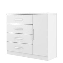 Cômoda Gênova 1 Porta e 4 Gavetas Branco Absoluto - Zanzini Móveis