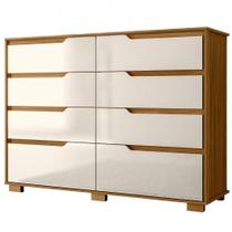 Comoda Georgia 8 Gavetas 147 Cm Freijo Off White Moval