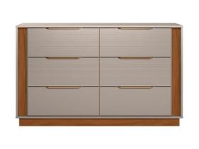 Comoda Giardino 6 Gavetas Demobile Nogueira Nude Prime