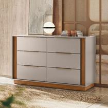 Cômoda Giardino 6 Gavetas Nogueira/Nude Prime Tx - Demóbile
