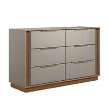 Cômoda Giardino 6 Gavetas Nogueira Nude Prime Tx - Demóbile