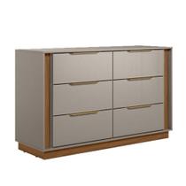 Cômoda Giardino 6 Gavetas Nogueira Nude Prime Tx - Demóbile