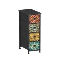 Cômoda GiftGo Skinny Slim com gavetas de tecido Mandala Flower