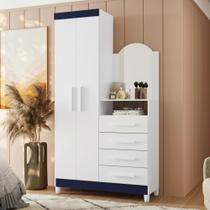 Cômoda Giorgia Branco Azul Titanium Rosa com Espelho Cômoda Giorgia Branco Azul Titanium Rosa com Espelho