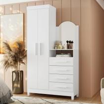 Cômoda Giorgia Branco Titanium Rosa Azul com Espelho