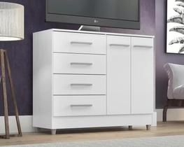 Comoda gizele 4 gavetas 2 portas branca