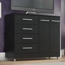 Comoda gizele 4 gavetas 2 portas onix