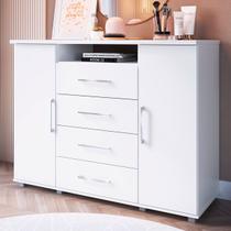 Cômoda Gold 2 Portas 4 Gavetas Branco - Irm Móveis Cômoda Gold 2 Portas 4 Gavetas Branco - Irm Móveis