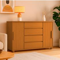 Cômoda Grande 4 Gavetas Estilo Ripado Bella Vivace Desing Sofiticado Cinamomo