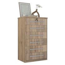 Cômoda Grande 6 Gavetas Com Fechadura 1327 Ilan Castanho Cômoda Grande 6 Gavetas Com Fechadura 1327 Ilan Castanho