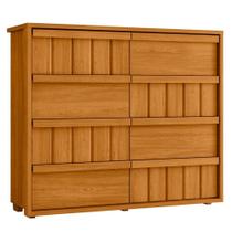 Cômoda Grande 8 Gavetas 100% Mdf Ripada Talita Cinamomo