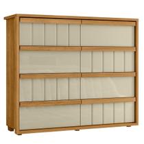 Cômoda Grande 8 Gavetas 100% Mdf Ripada Talita Cumaru-opala