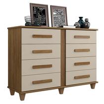 Cômoda Grande 8 Gavetas 136cm Georgia RV Móveis Cinamomo/Off White