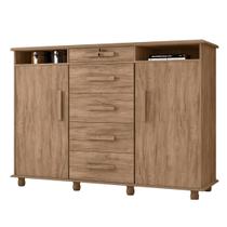 Cômoda Grande Casal 2 Portas 5 Gavetas com Chave Lisboa Plus