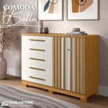 Comoda grande com Chave 5 Gavetas com Sapateira madeira 100%MDF Modelo Bella - ACP Móveis