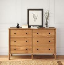 Cômoda Grande Madeira 6 Gavetas Pés Altos Freijó Apoana