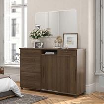 Cômoda Grande Portas de Correr Espelho 176cm Max New Lukaliam Imbuia