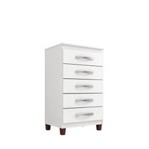 Cômoda Grande Quarto 5 Gavetas Madeira Branco
