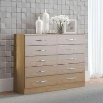 Cômoda Grande Quarto Casal 10 Gvts Mdp Carvalho Menu Móveis Carvalho