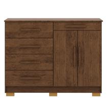 Cômoda Grande Sapateira Quarto 5 Gavetas 2 Portas Sirios Imbuia Rústico