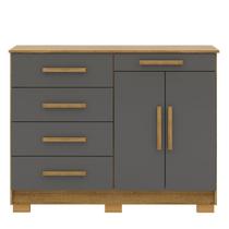 Cômoda Grande Sapateira Quarto 5 Gavetas 2 Portas Sirios Nature/Alasca Cômoda Grande Sapateira Quarto 5 Gavetas 2 Portas Sirios Nature/Alasca