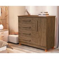 Cômoda Grécia Com Sapateira Lateral 4 Gavetas Amplas E Design Moderno