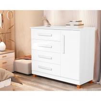 Cômoda Grécia Moderna Com Sapateira Lateral 4 Gavetas Para Máxima Organização