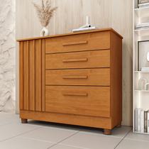 Cômoda Guarani 1 Porta 4 Gavetas Ripado 31299 Cinamomo - Tcil Móveis