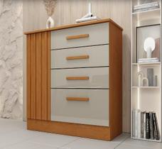 Cômoda Guarani Porta Ripada Tcil Móveis - Cinamomo/Off White