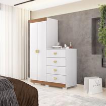 Cômoda Guarda-roupa Cristal 2 Portas 4 Gavetas Cômoda Guarda-roupa Cristal 2 Portas 4 Gavetas