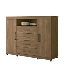 Cômoda Havana Master 2 Portas e 4 Gavetas com Rodízios - Santos Andirá Cômoda Havana Master 2 Portas e 4 Gavetas com Rodízios - Santos Andirá