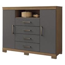 Comoda Havana Master com pés Jatobá Grafite Acetinado - Santos Andirá Comoda Havana Master com pés Jatobá Grafite Acetinado - Santos Andirá