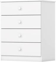 Cômoda Henn Labirinto 4 Gavetas Branco Moderna Para Quarto Infantil E Adulto Em MDP Com Corrediças Metálicas
