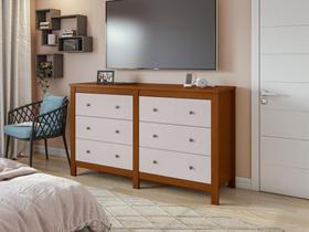 Comoda Horizontal Maggiore 6 Gavetas Frassino/Off White