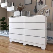 Cômoda House 8 Gavetas com Pés Branco - Panorama Móveis