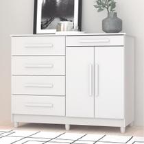 Cômoda Huelva 5 Gavetas 2 Portas Branco Organizador De Quarto Solteiro Cômoda Huelva 5 Gavetas 2 Portas Branco Organizador De Quarto Solteiro