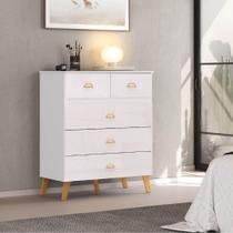 Cômoda Ibiza 5 Gavetas Branco - Vila Rica