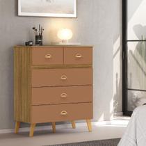 Cômoda Ibiza 5 Gavetas Nature/camarim - Vila Rica