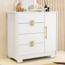 Cômoda Ilha Bela 4 Gavetas e Porta Branco - Vila Rica