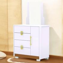 Cômoda Ilha Bela Com Espelho Branco Camarim 4 Gavetas 1 Porta Gaveteiro Cômoda Ilha Bela Com Espelho Branco Camarim 4 Gavetas 1 Porta Gaveteiro