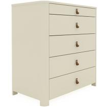 Cômoda Ilha Gelius Innova 5 gavetas porta-joias aveludado 100% MDF largura de 91 cm OFF White