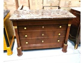 Cômoda Império Madeira Radica Biedermeier Formosa Bronze